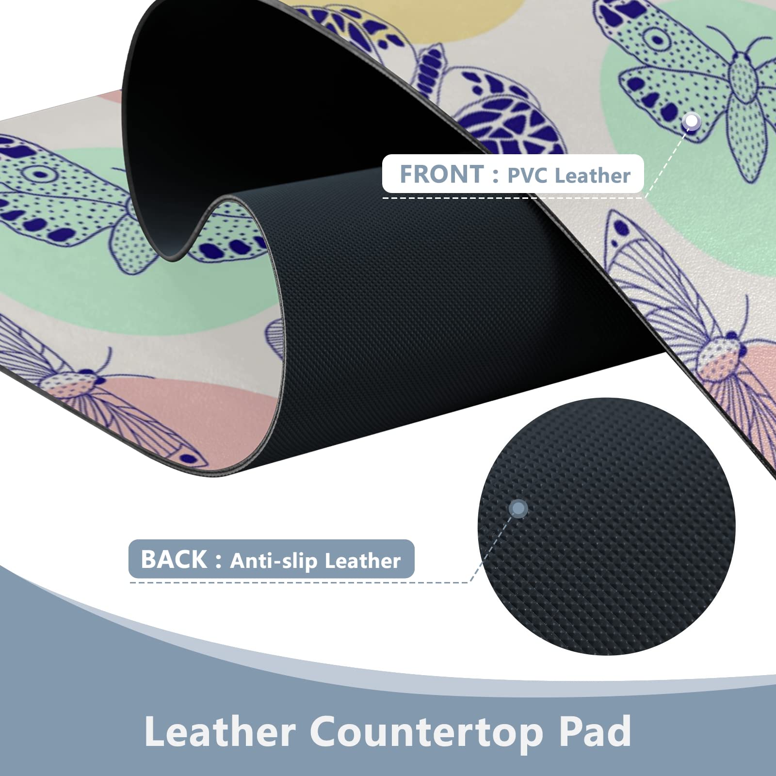 Premium Dual-Sided Leather Desk Mat - Waterproof Large Mouse Pad & Writing Surface (16.5