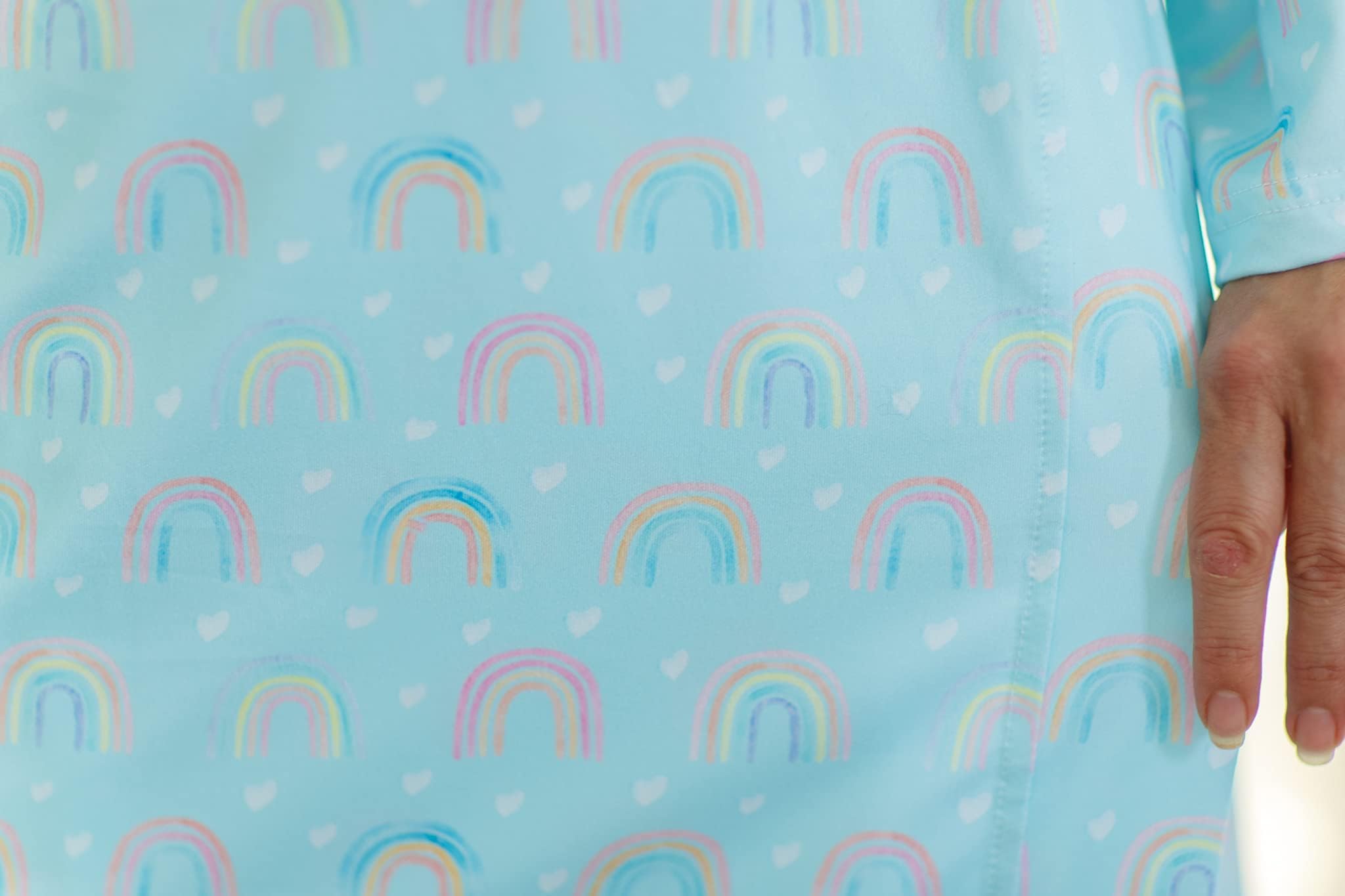 Millie Mae LLC Rainbow Baby Girl Maternity Robe & Matching Gown Set with Swaddle Blanket, Headband & Newborn Hat | Soft Nursing Pajamas for Mom & Baby | Perfect for Hospital, Photoshoot & Newborn Gift