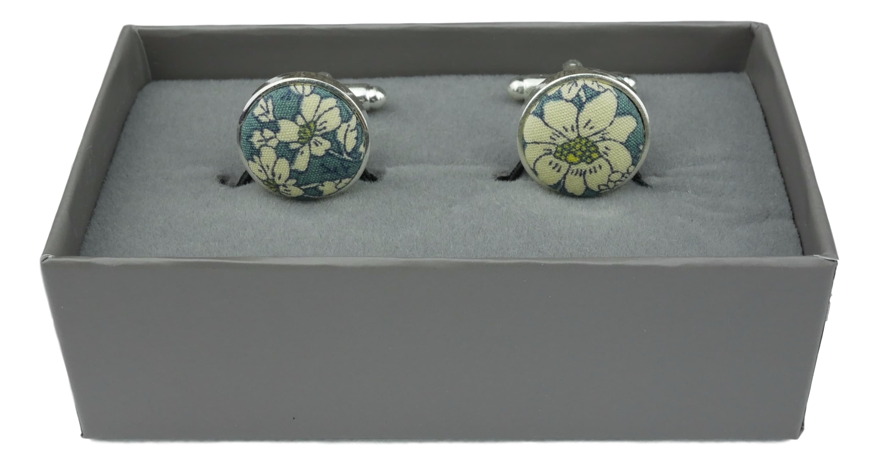 Vintage Teal Floral Cufflinks for Men - Elegant Wedding, Prom & Formal Event Accessories - Perfect Gift for Grooms, Best Men & Stylish Gentlemen