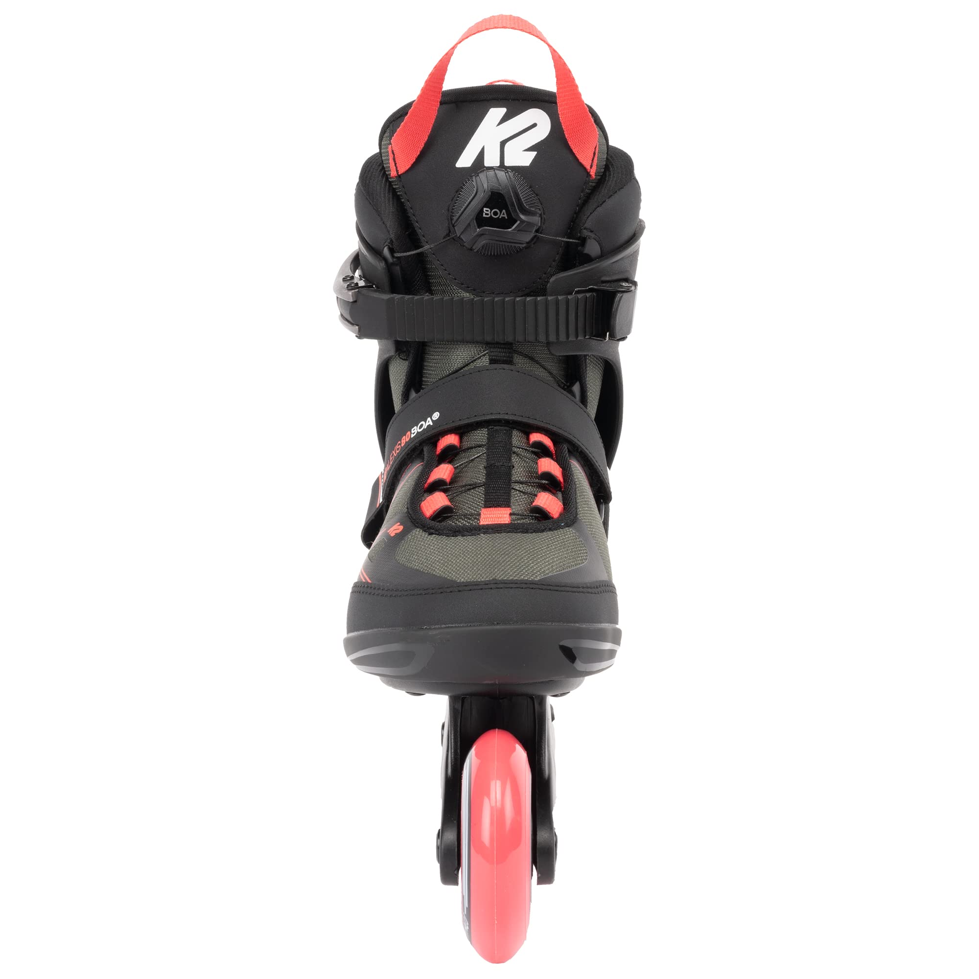 K2 Alexis 80 Boa Gray-Coral Women's Inline Skates - Comfortable & Adjustable Rollerblades for Fitness, Outdoor Recreation & Urban Skating