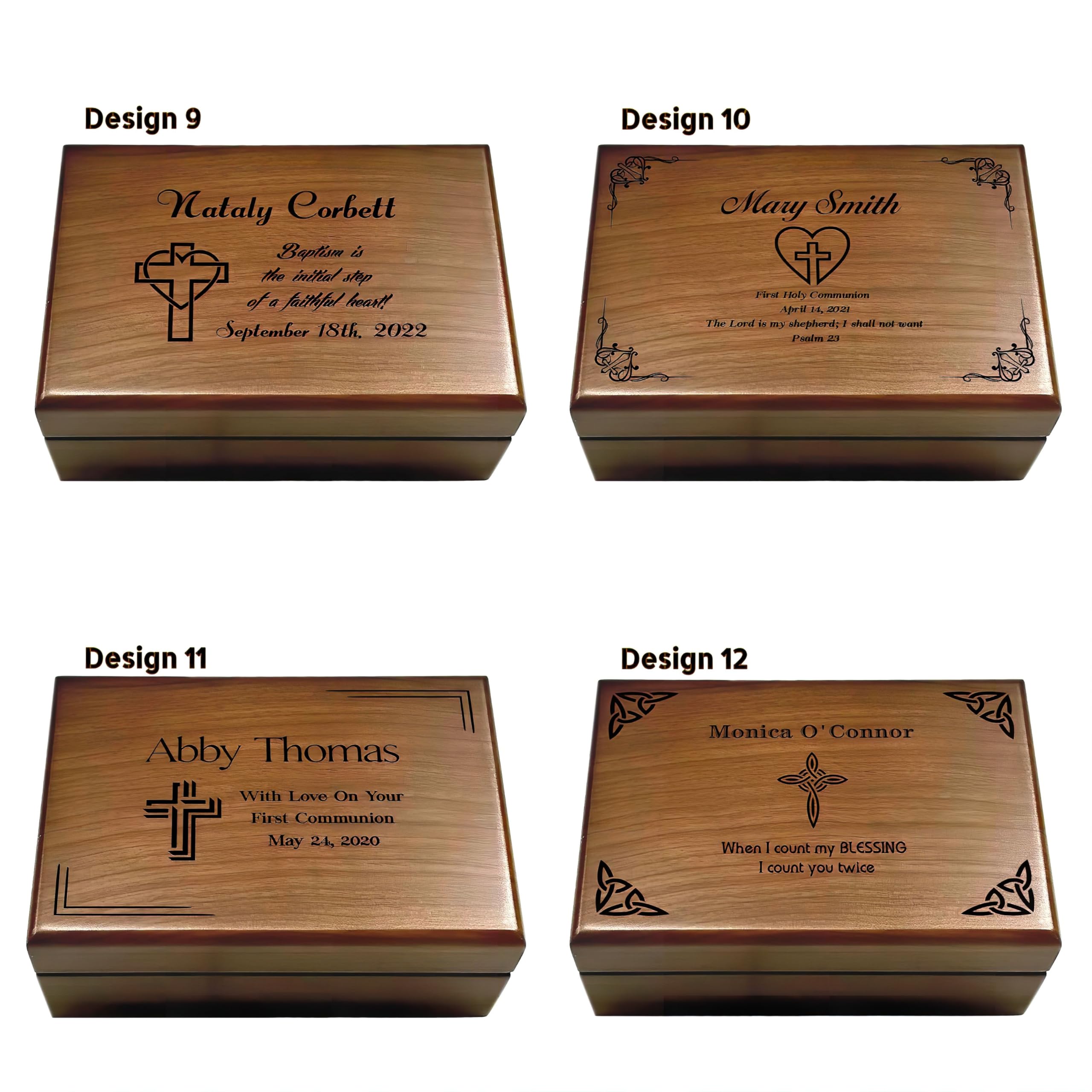 Personalized Baptism Keepsake Box - Wooden Confirmation Gift for Boys & Girls, First Communion Gift Set with Engraving - Catholic Sacrament Memory Box for Christening, Baby Dedication & Religious Milestones