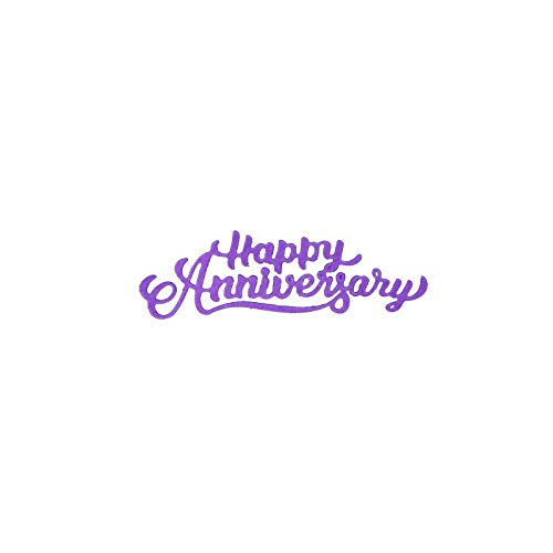 Happy Anniversary Metal Die Cuts - English Words Cutting Dies & Stencils for Scrapbooking, Invitation Cards, Paper Crafts, Envelopes, Embossing - Perfect for DIY Photo Albums, Wedding Decorations & Handmade Greeting Cards