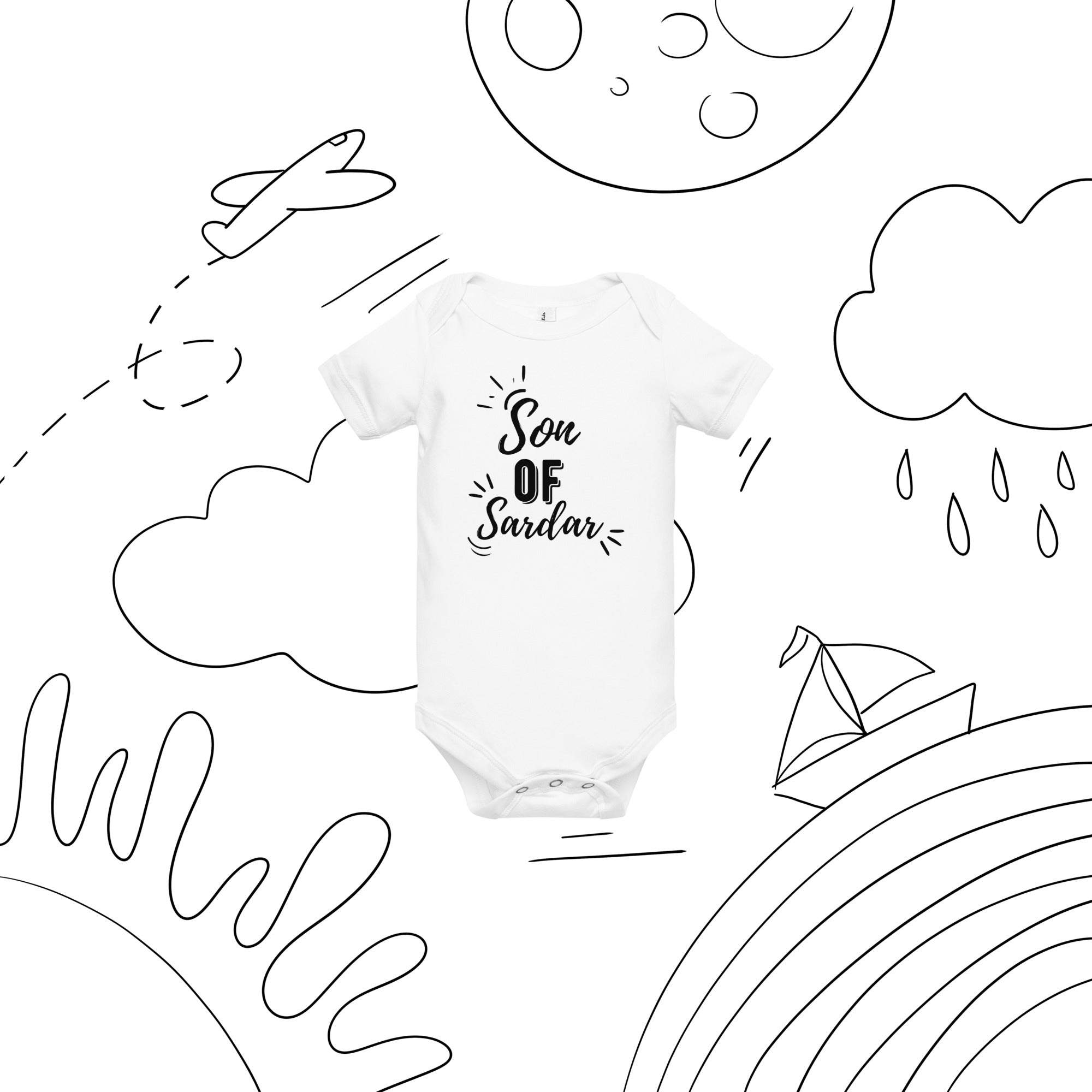 Son of Sardar Baby Onesies - Soft Cotton Bodysuits for Newborns & Infants | Perfect for Playtime, Daycare & Family Photos