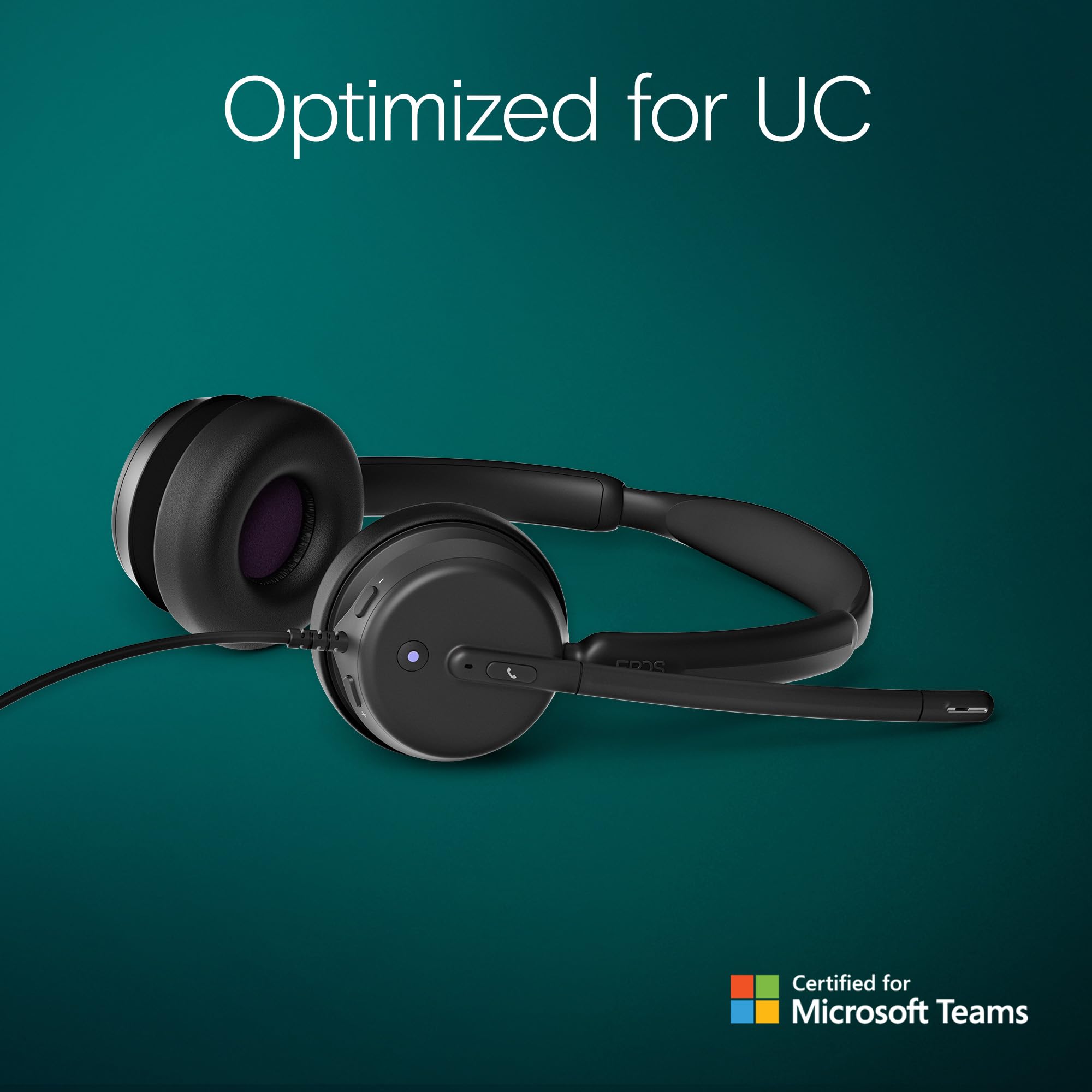 EPOS Impact 460T Binaural On-Ear USB C & USB A Wired Headset with Dual Noise-Canceling Microphones - Microsoft Teams Certified, Plug-and-Play - Perfect for Office, Remote Work, Zoom Meetings & Business Calls - Ideal for Professionals & Home Office Use