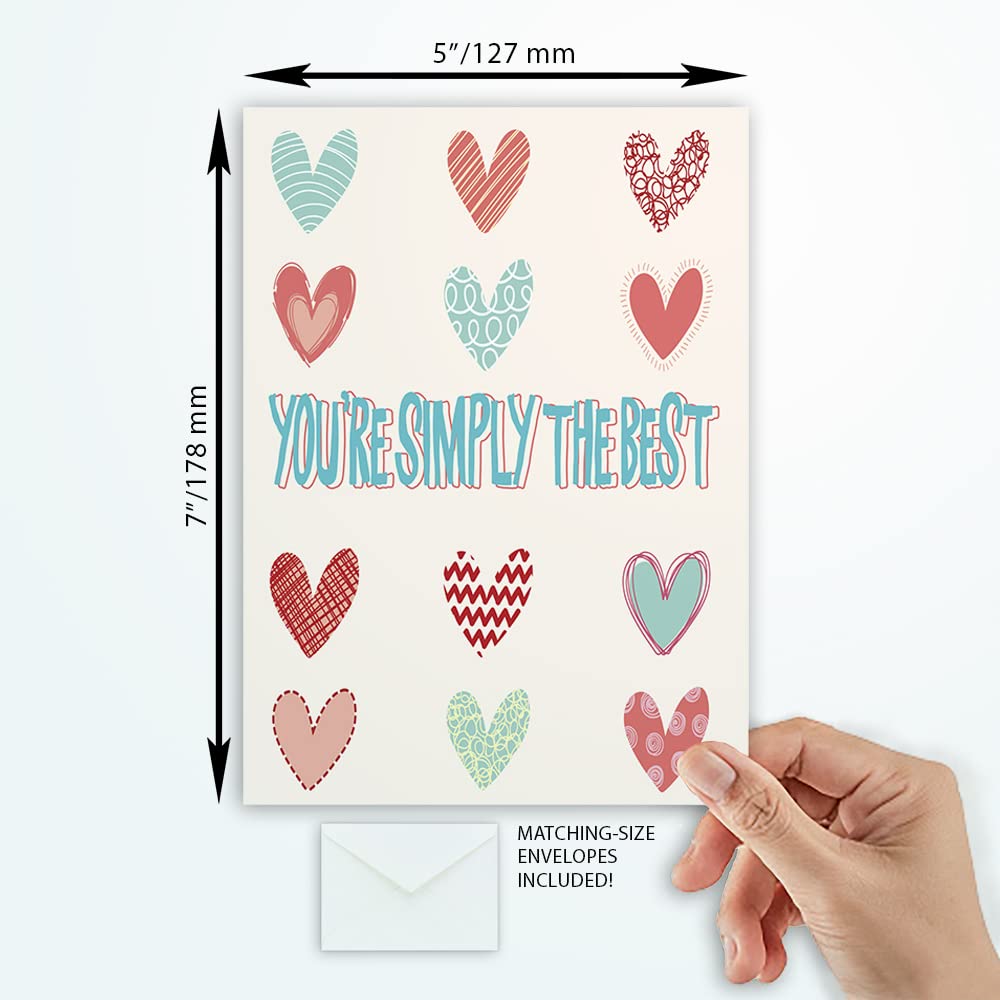 Wright Home & Gift Hearts Mother's Day Greeting Cards Set - 3 Pack with 3 Envelopes (5x7 inches) - Perfect for Mother's Day Gifts, Thank You Cards & Special Occasions
