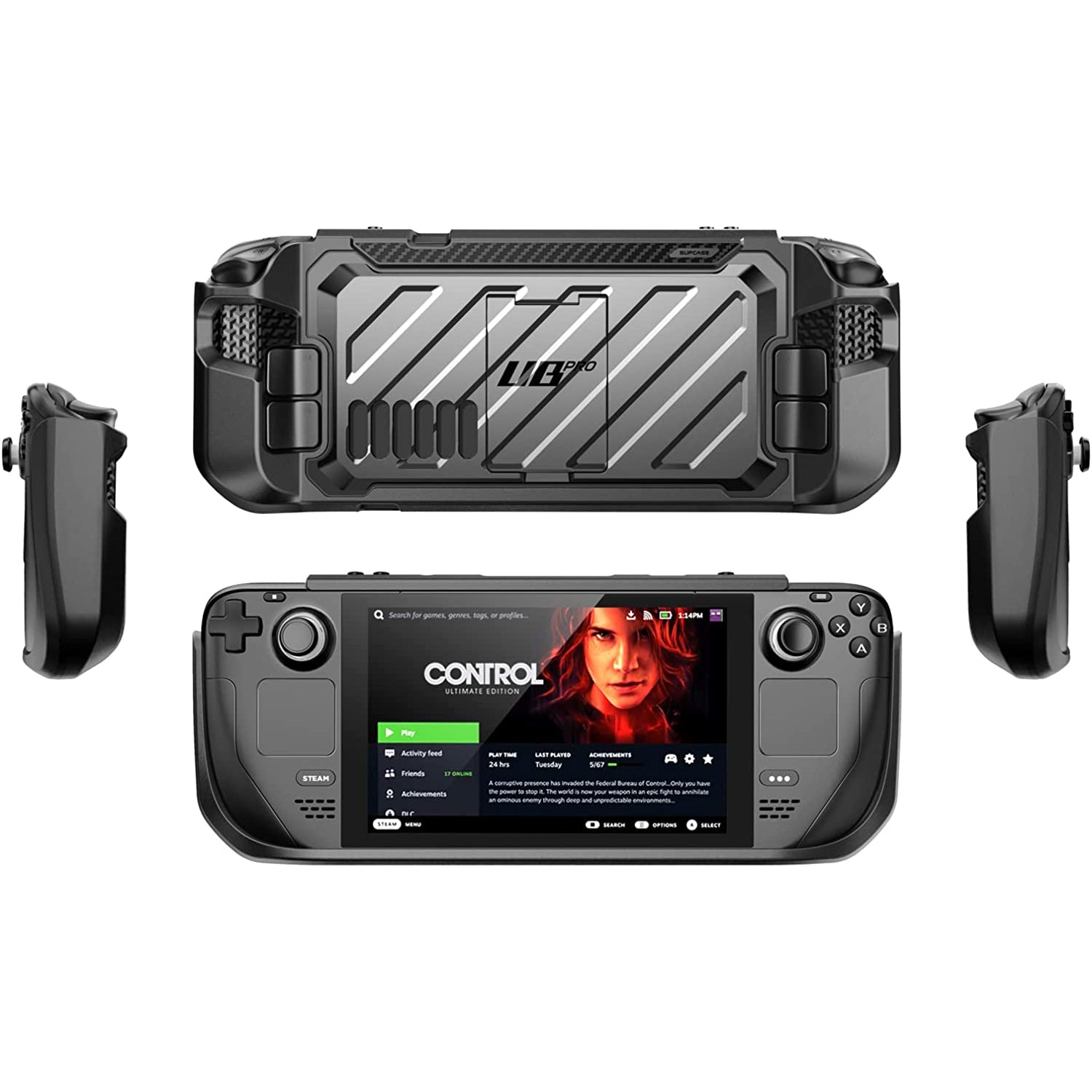 Steam Deck Protective Case - Unicorn Beetle PRO Rugged Kickstand Cover for Steam Deck (Black) | Shockproof & Durable Gaming Accessory for Travel & Outdoor Use