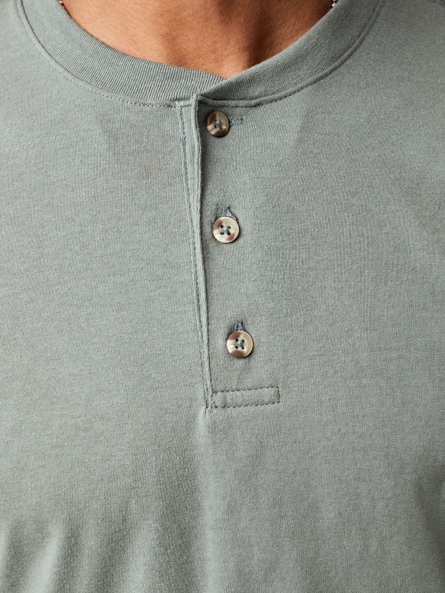 Stylish Mercury Green Long Sleeve Henley Shirt for Men - Perfect for Casual Wear, Outdoor Activities & Layered Outfits