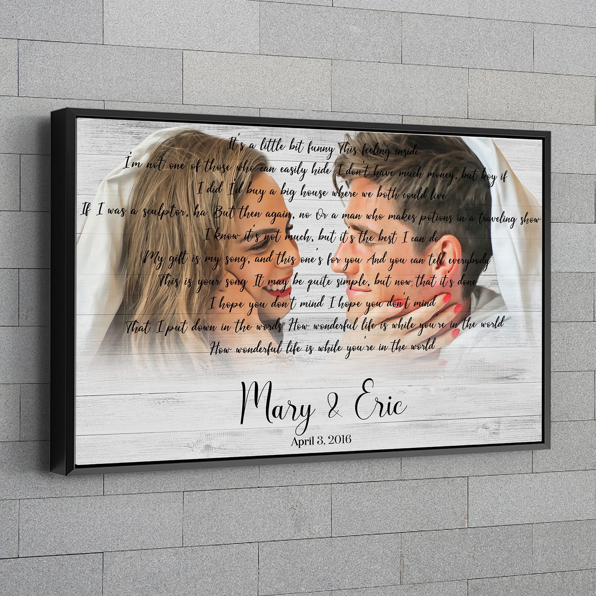 Custom First Dance Song Lyrics Portrait - Personalized Wedding Vows Sign, First Dance Lyrics Art, Wedding Illustration for Home Decor & Anniversary Gifts