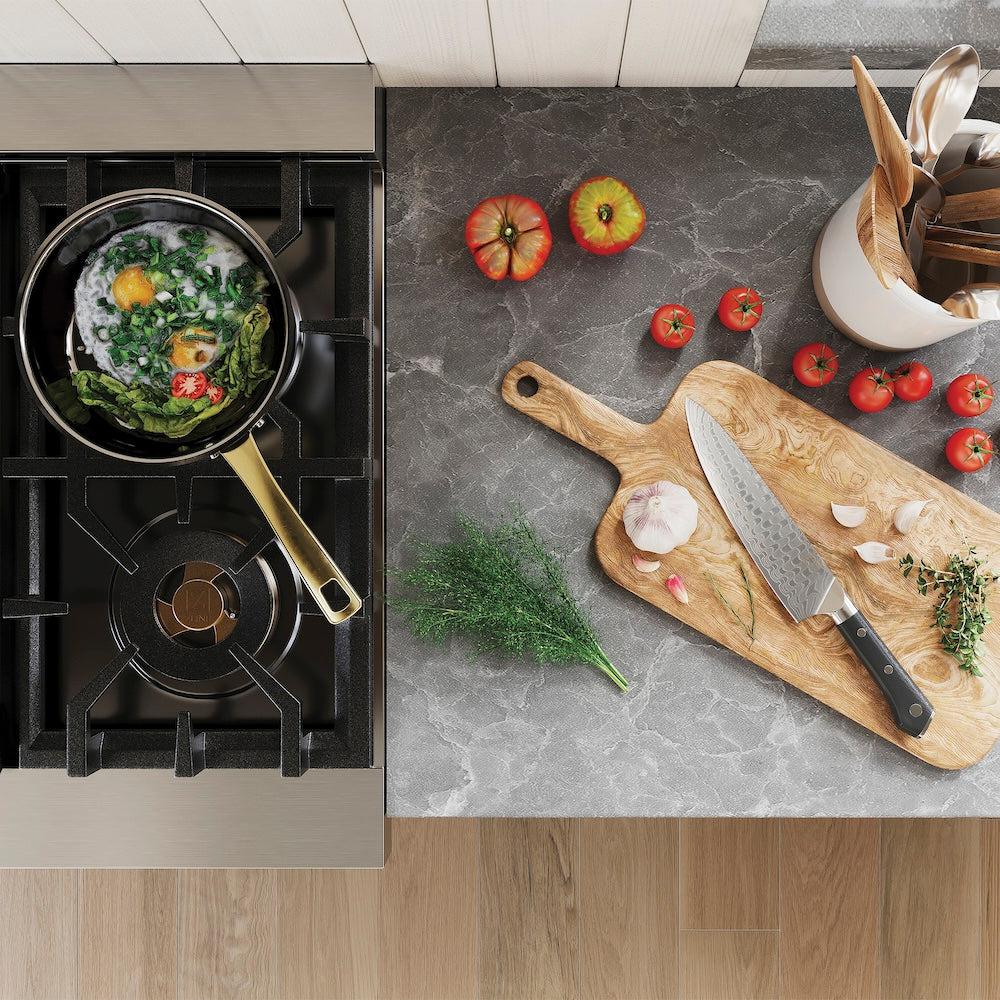 ZLINE 10-Piece Stainless Steel Cookware Set - Non-Toxic, Induction Compatible Pots & Pans with Glass Lids - Perfect for Home Cooking, Professional Chefs & Healthy Meal Prep (CWSETL ST 10)
