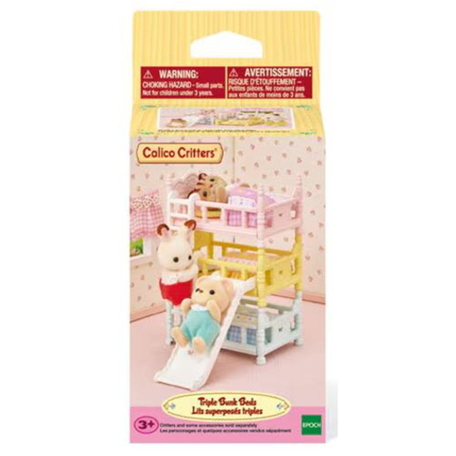 Calico Critters Triple Bunk Beds Set CC2164 - Adorable Dollhouse Furniture for Kids' Pretend Play & Collectible Display
