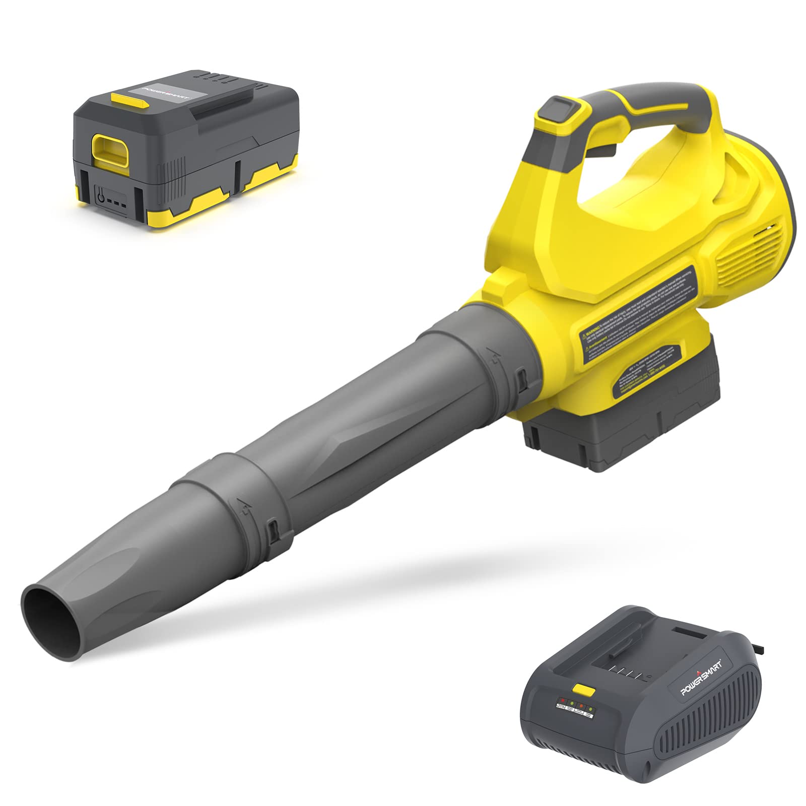 PowerSmart 40V MAX Cordless Leaf Blower with 4.0Ah Battery & Fast Charger | 310 CFM Variable Speed | Lightweight & Powerful for Patio, Driveway, Yard, Garden, Deck Cleaning | PS76220A
