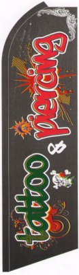 Tattoo & Piercing Feather Banner Flag Kit - Complete Set for Body Art Studios, Parlors & Events | Perfect for Tattoo Shops, Piercing Studios & Festivals
