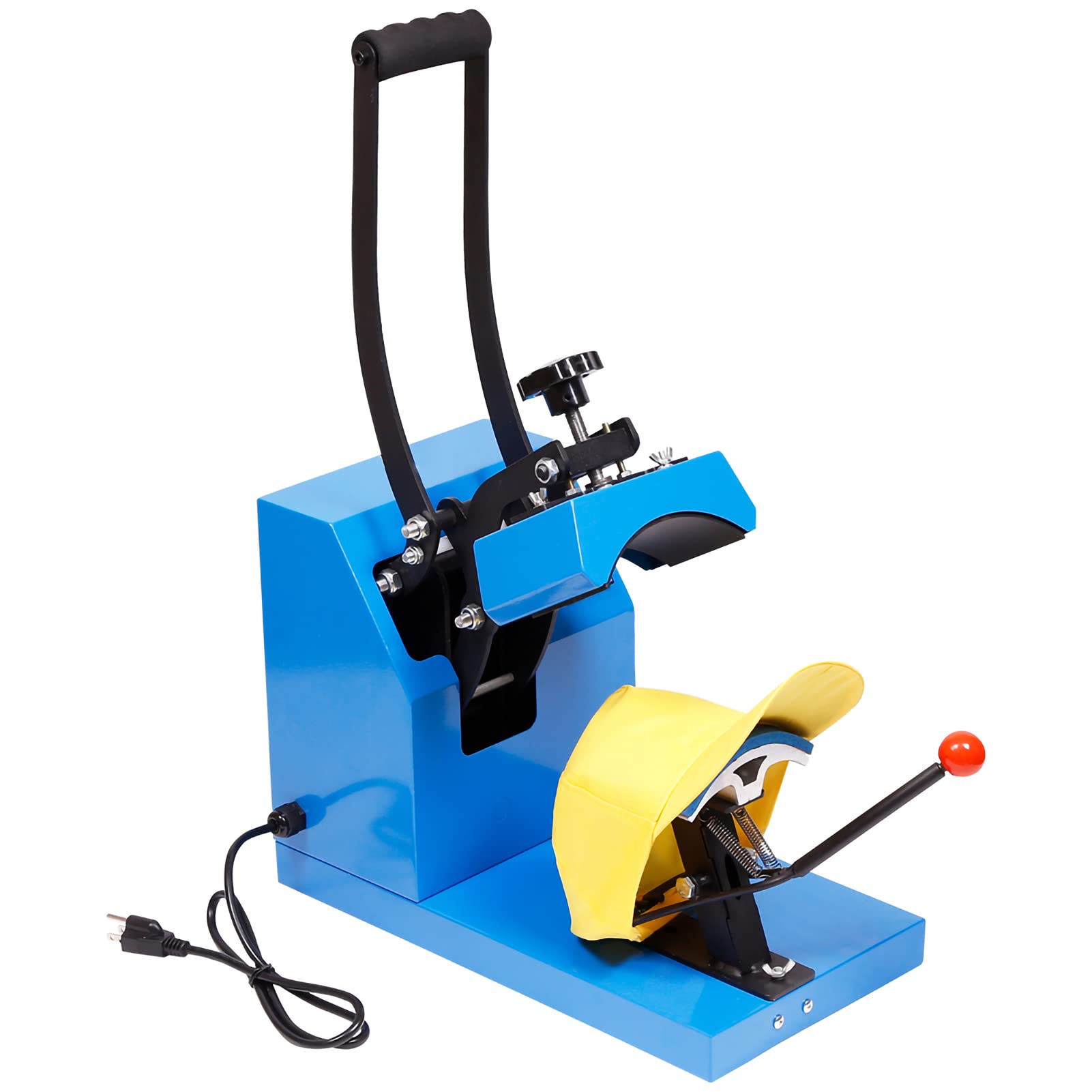 Tinkeal 3.5X5.5 Inch Professional Hat Heat Press Machine for Sublimation - Curved Clamshell Design with Digital LCD Timer & Temperature Control (Blue) - Perfect for Custom Hats, Beanies, and Caps DIY Projects