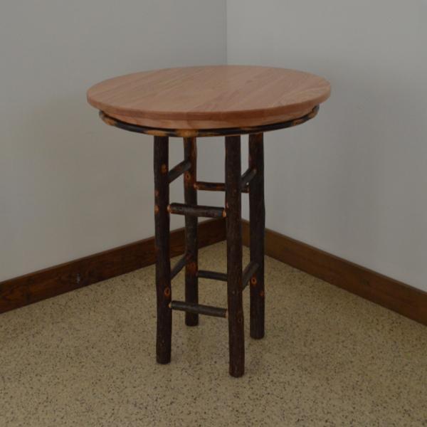 Round Hickory Bar Table - Rustic Wood Counter Height Table for Kitchen, Dining Room & Pub - Perfect for Entertaining & Small Spaces