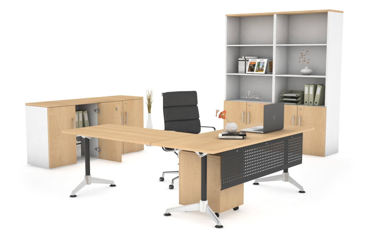Premium L-Shaped Corner Executive Office Desk - Blackjack Design [1800L x 1700W] - Perfect for Home Office, Gaming Setup & Workspace Organization