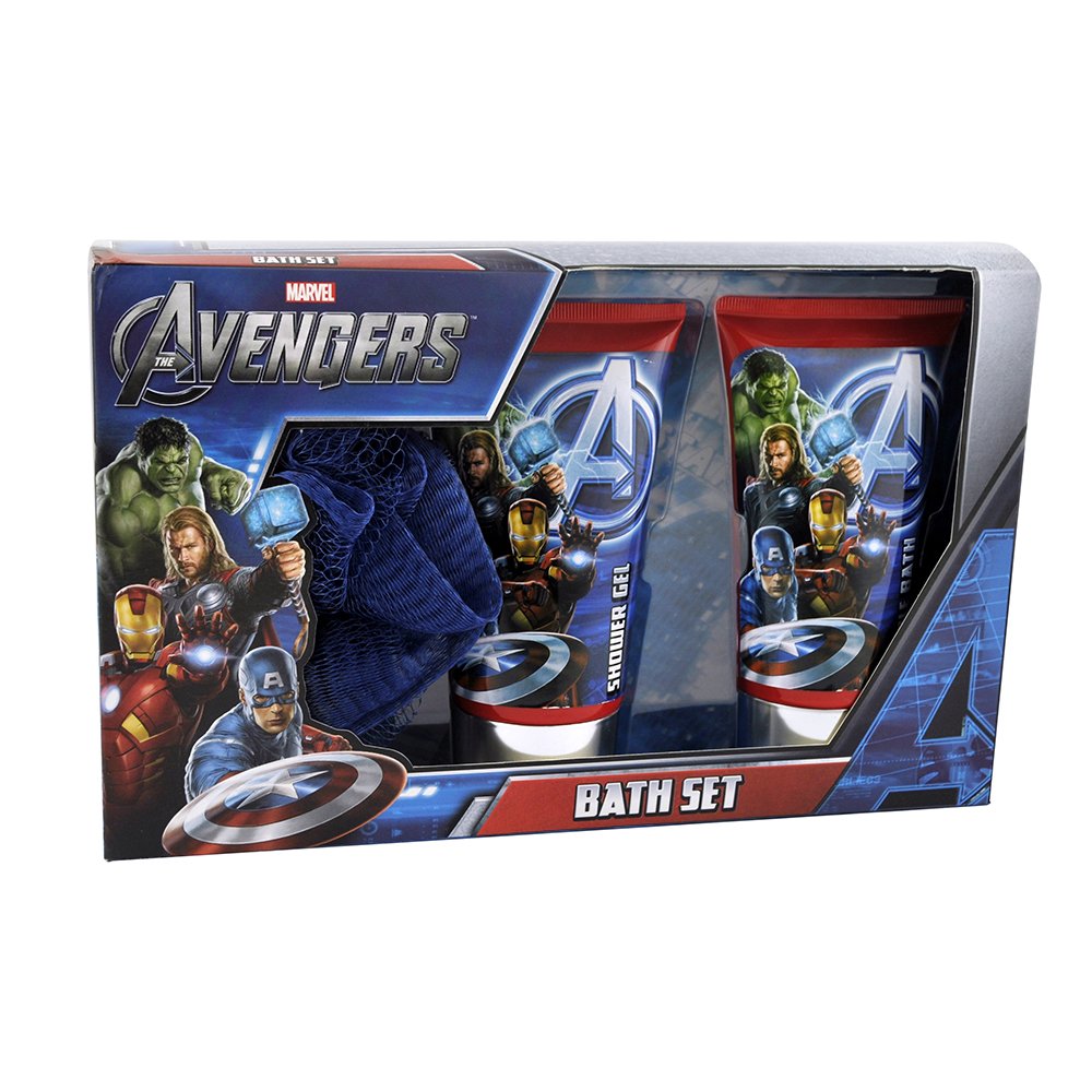 Marvel Avengers 3-Piece Bath Set - Hulk, Iron Man & Captain America Themed Towel, Washcloth & Hand Towel - Perfect for Kids Bathroom, Superhero Gifts & Themed Decor