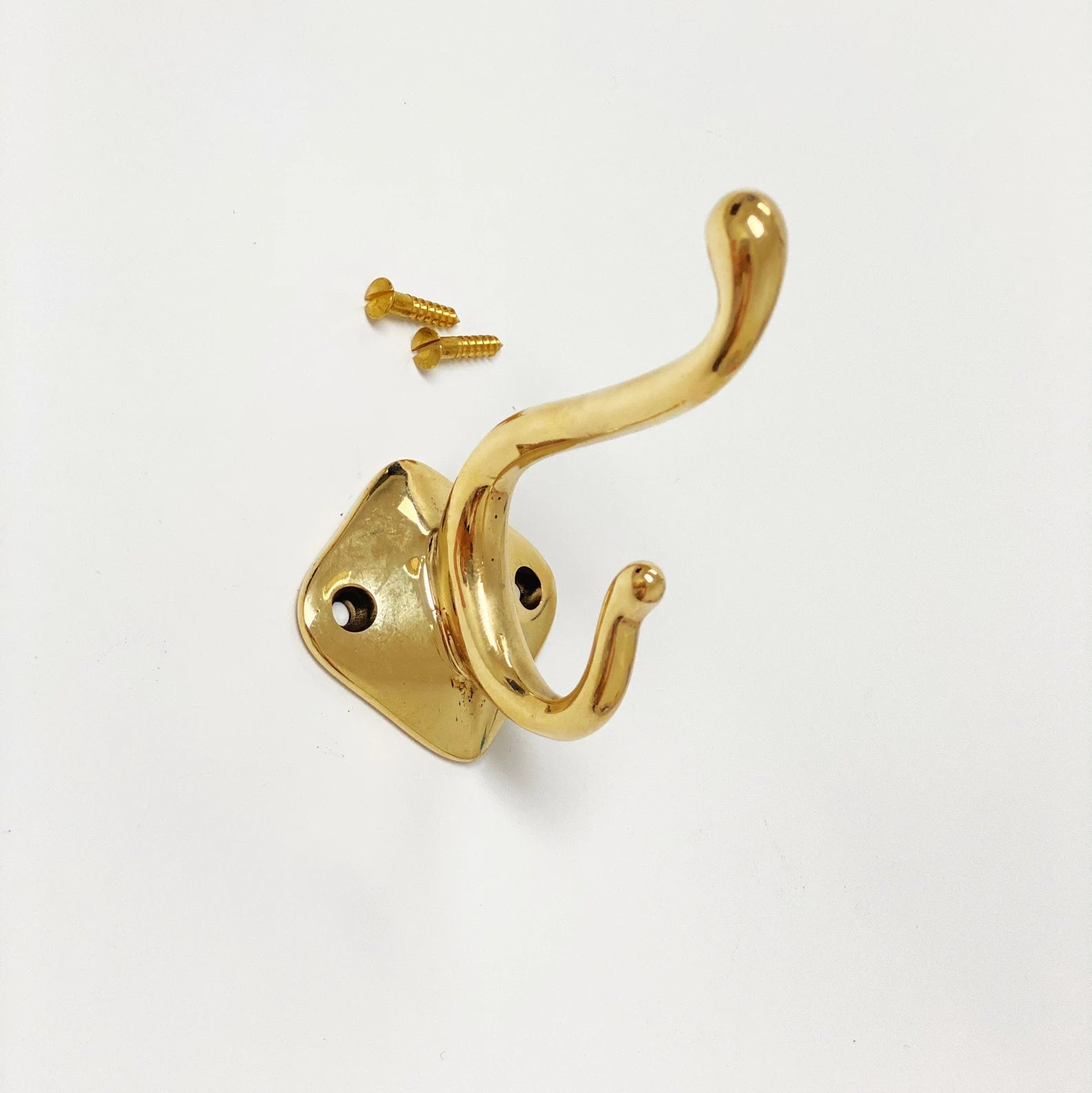 Vintage Unlacquered Brass Louis XVI Style Wall Hook - 4 Prong Coat & Hat Hanger for Entryway, Mudroom, or Bedroom Organization