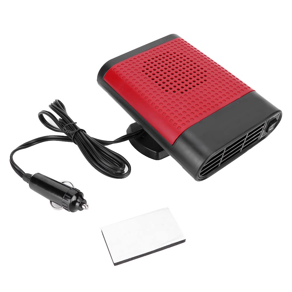 12V Portable Car Heater - Fast Windshield Defroster & Defogger for Winter - Compact 12 Volt Car Heater with Dual Heating Modes (Black/Red) - Perfect for Cold Mornings, Road Trips & Emergency Heating - Ideal for Trucks, SUVs, Sedans in Snowy Weather - Great for Commuting, Camping & Winter Safety - Use in Cars, Trucks, Emergency Vehicles During Cold Weather & Roadside Emergencies