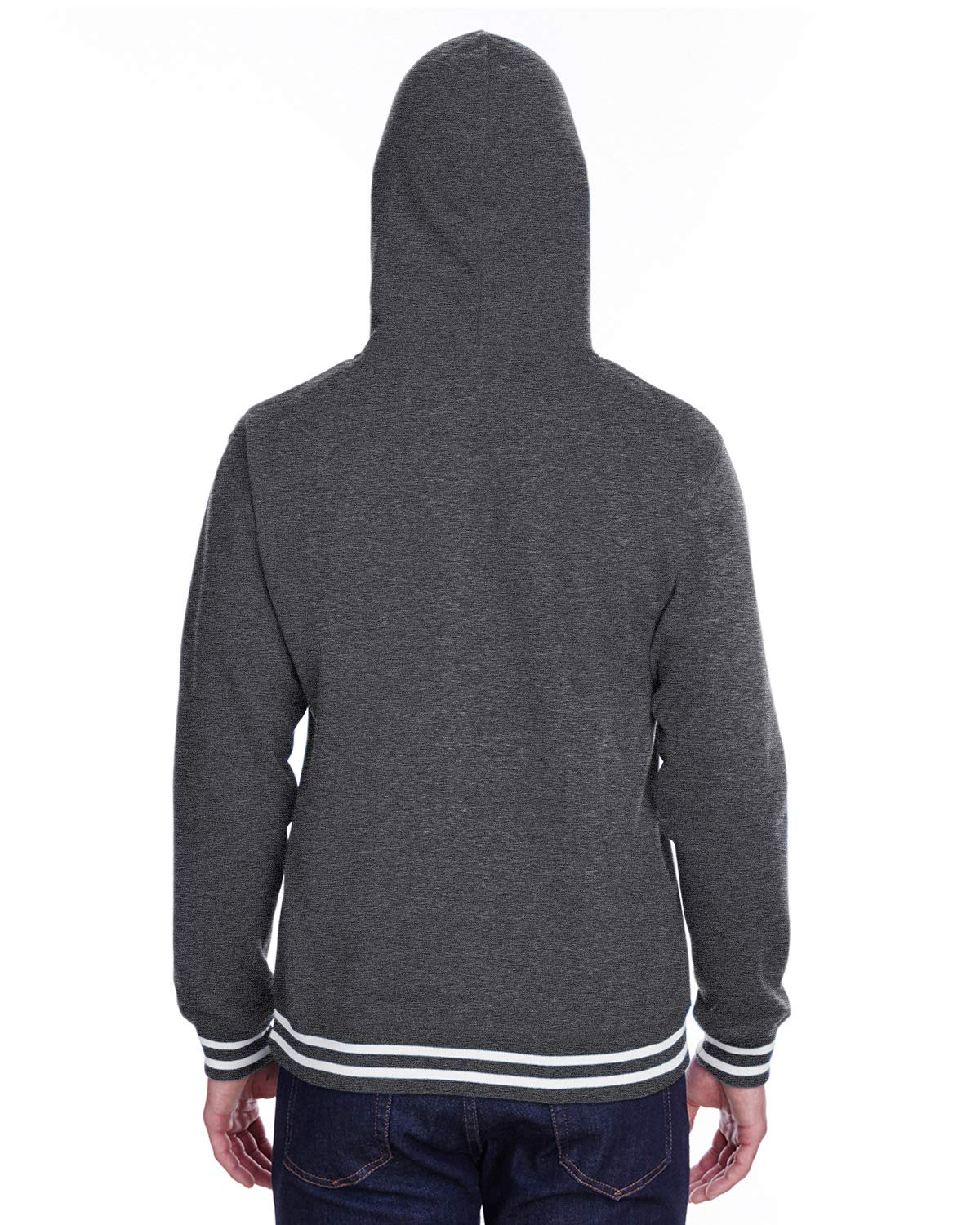 J America Adult Relay Hooded Sweatshirt - Men's Pullover Hoodie with Front Pocket, Black - Perfect for Casual Wear, Gym & Outdoor Activities
