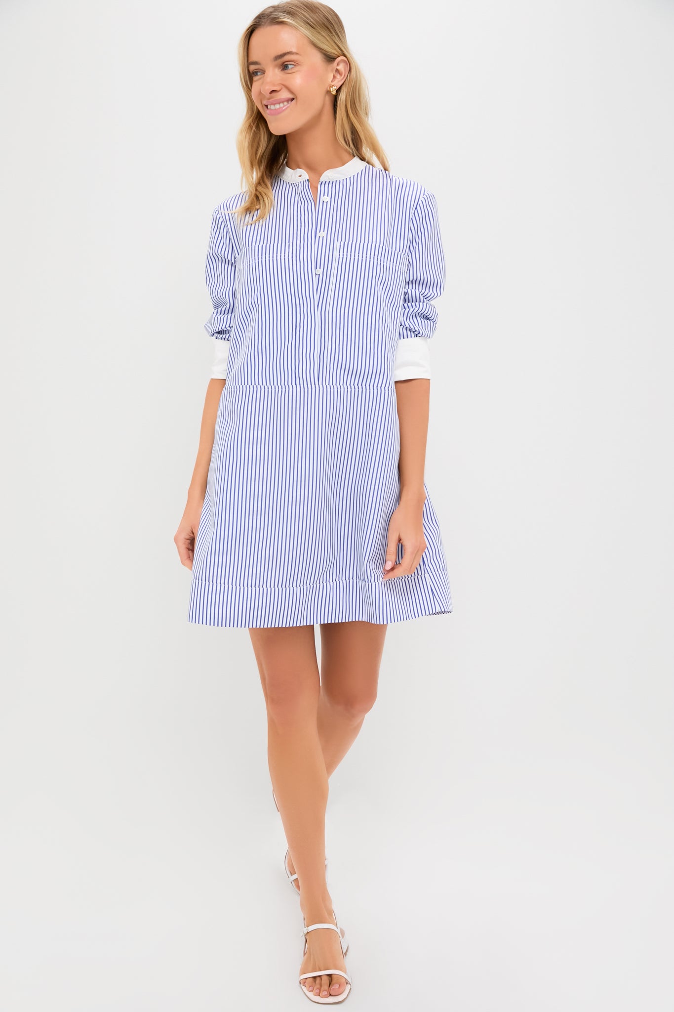Blue Stripe Rohan Shirt Dress for Women - Stylish Casual & Office Wear - Perfect for Spring Summer Outfits, Work, Dates & Travel
