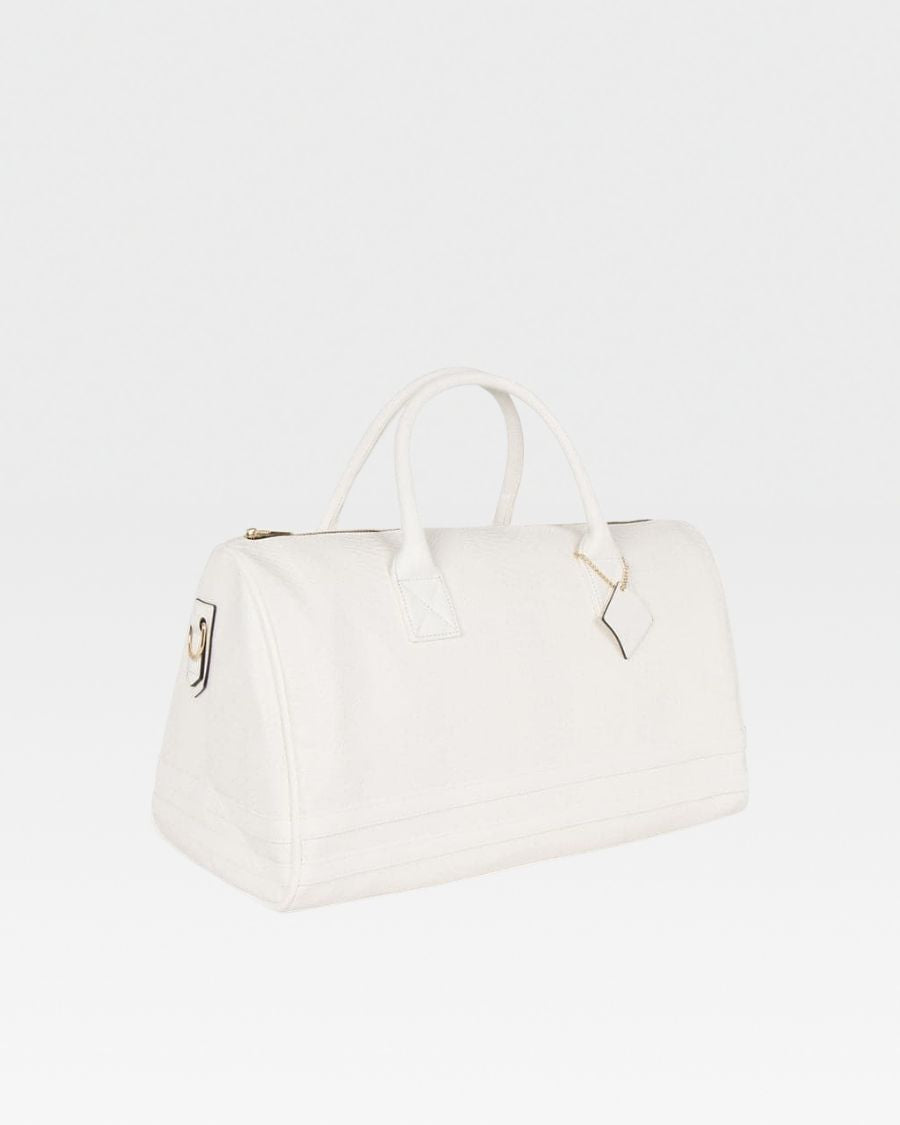 Apollo 1 White Duffle Bag - Waterproof Travel Gym Bag for Men & Women | Perfect for Workouts, Weekend Trips & Carry-On Luggage