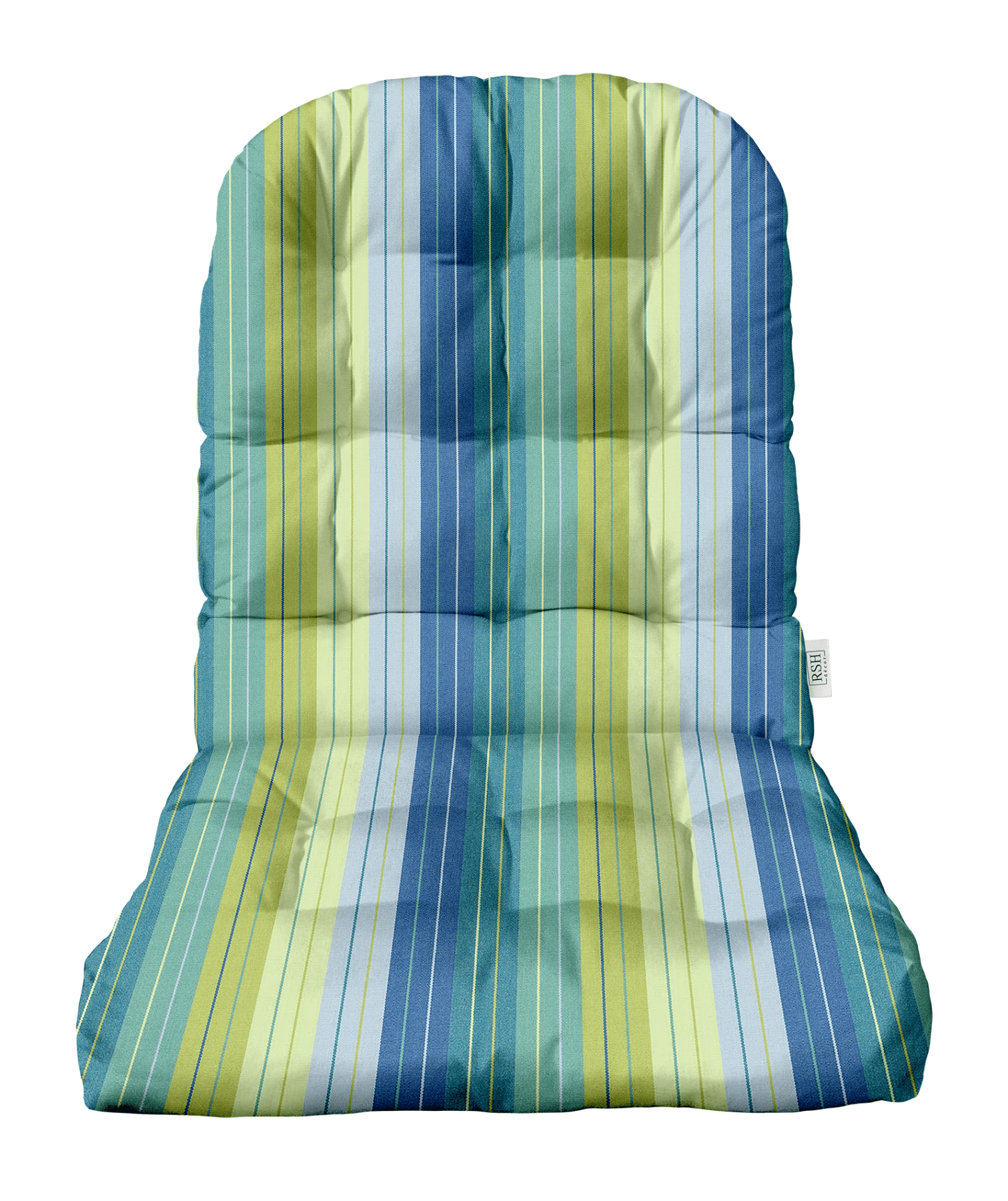 Sunbrella Stripes Tufted Adirondack Chair Cushion - Water-Resistant Outdoor Patio Furniture Cushion for Deck, Poolside & Garden Relaxation