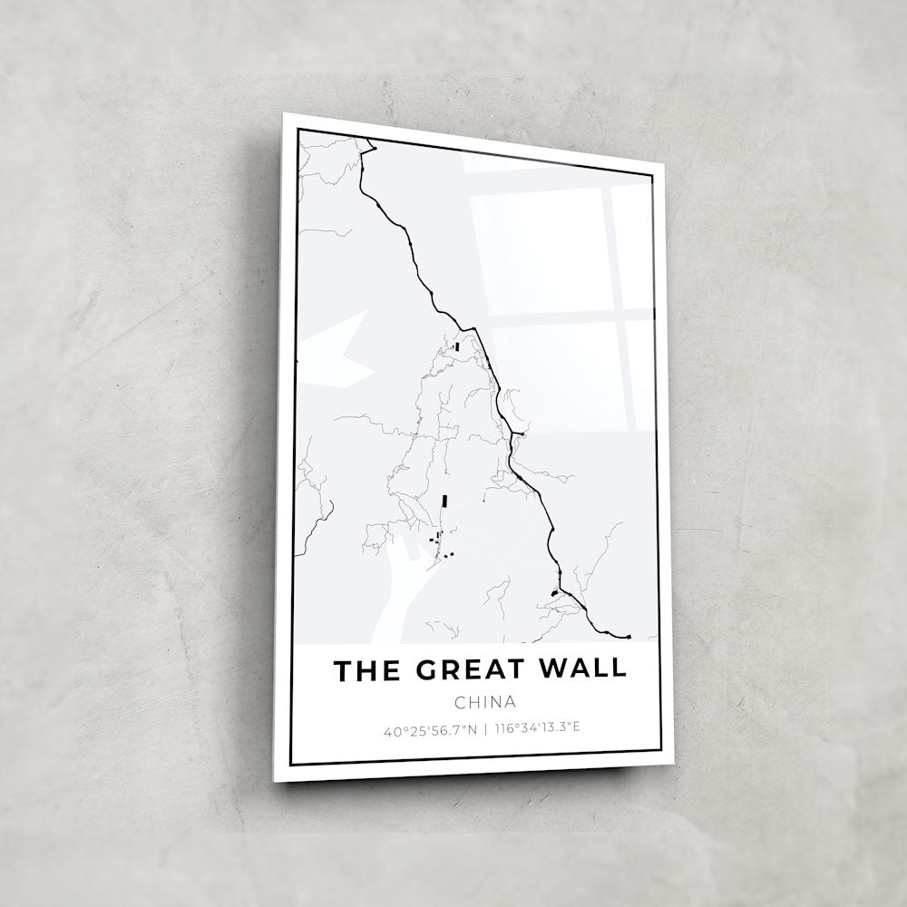 The Great Wall Map - Premium Glass Wall Art Decor for Home & Office - Perfect for Living Room, Bedroom, or Office Wall Decoration