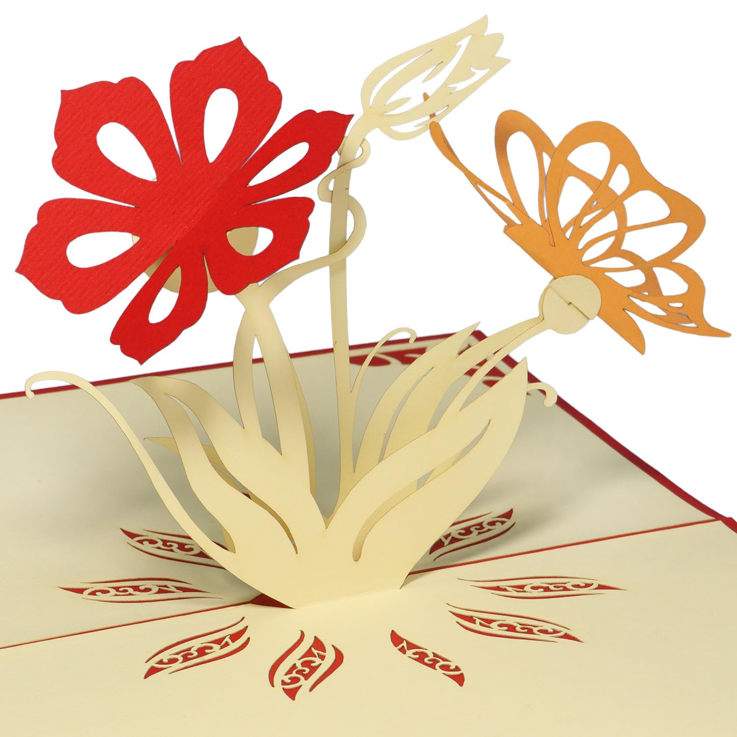 3D Pop-Up Greeting Card with Flowers & Butterflies - Birthday, Mother's Day, Anniversary Card - Perfect for Special Occasions & Gift Giving