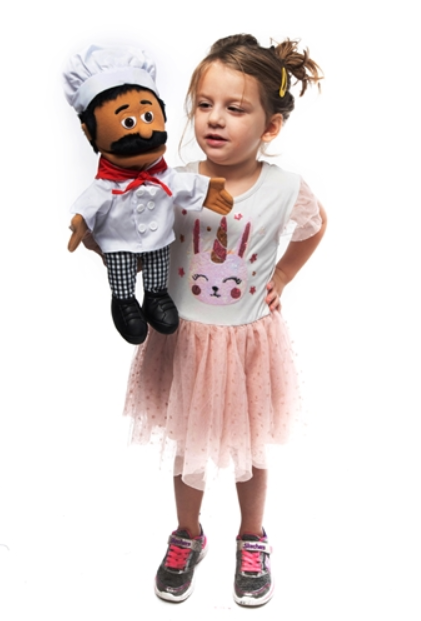 Chester the Chef 36cm Small Hand Puppet - Interactive Plush Toy for Kids, Storytelling & Role Play (Code 20) | Perfect for Classroom Activities, Birthday Gifts & Early Childhood Development