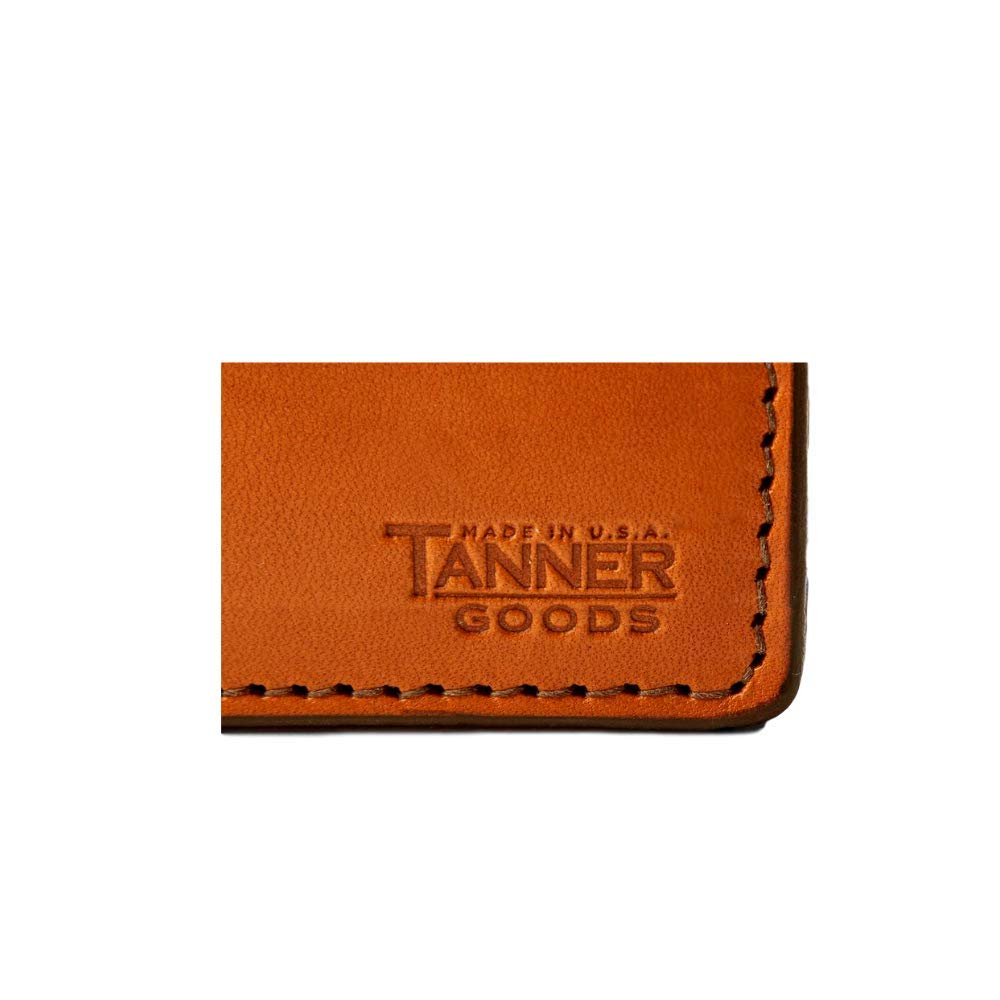 TANNER GOODS Men's Leather Wallet - Slim Front Pocket 4 Card Holder, Journeyman Series in Saddle Tan | Perfect for Everyday Carry, Travel & Minimalist Lifestyle