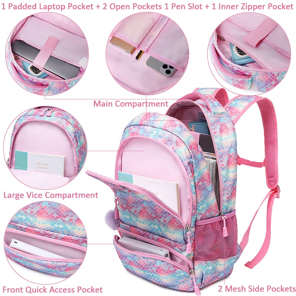 Cute Unicorn Backpack for Girls - Water Resistant School Bookbag Set for Elementary Kids | Perfect for School, Travel & Daily Use