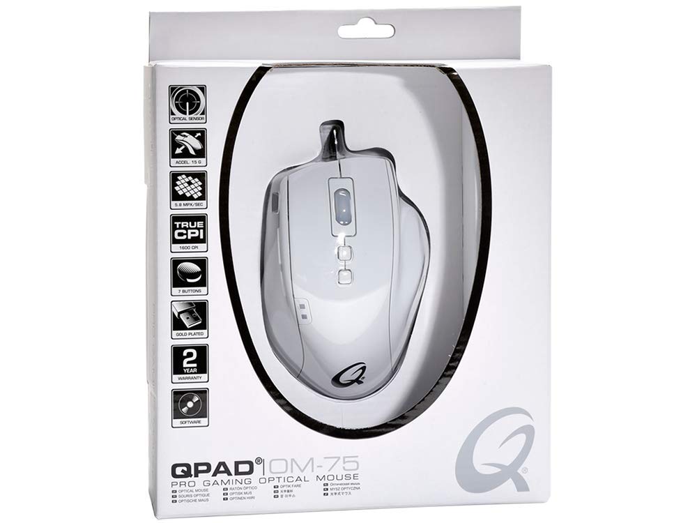 QPAD OM-75 LED Bluelight Optical Wired Gaming Mouse with Mouse Pad - High Precision 3200DPI for PC, Laptop - Perfect for FPS, MOBA & Esports Gaming