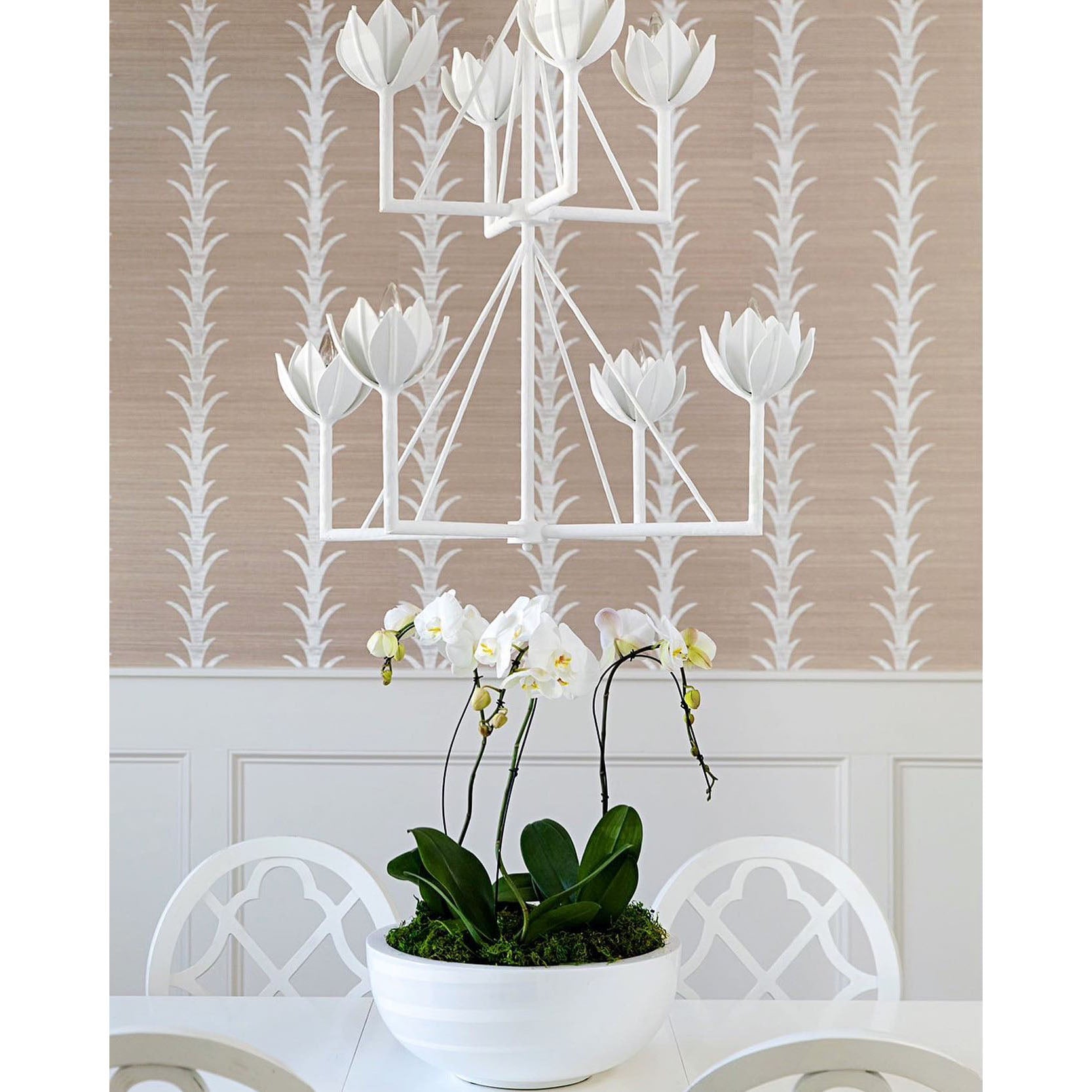 Alberto Lotus Bloom Chandelier - Elegant Floral Crystal Ceiling Light Fixture for Dining Room, Bedroom, or Living Room Decor