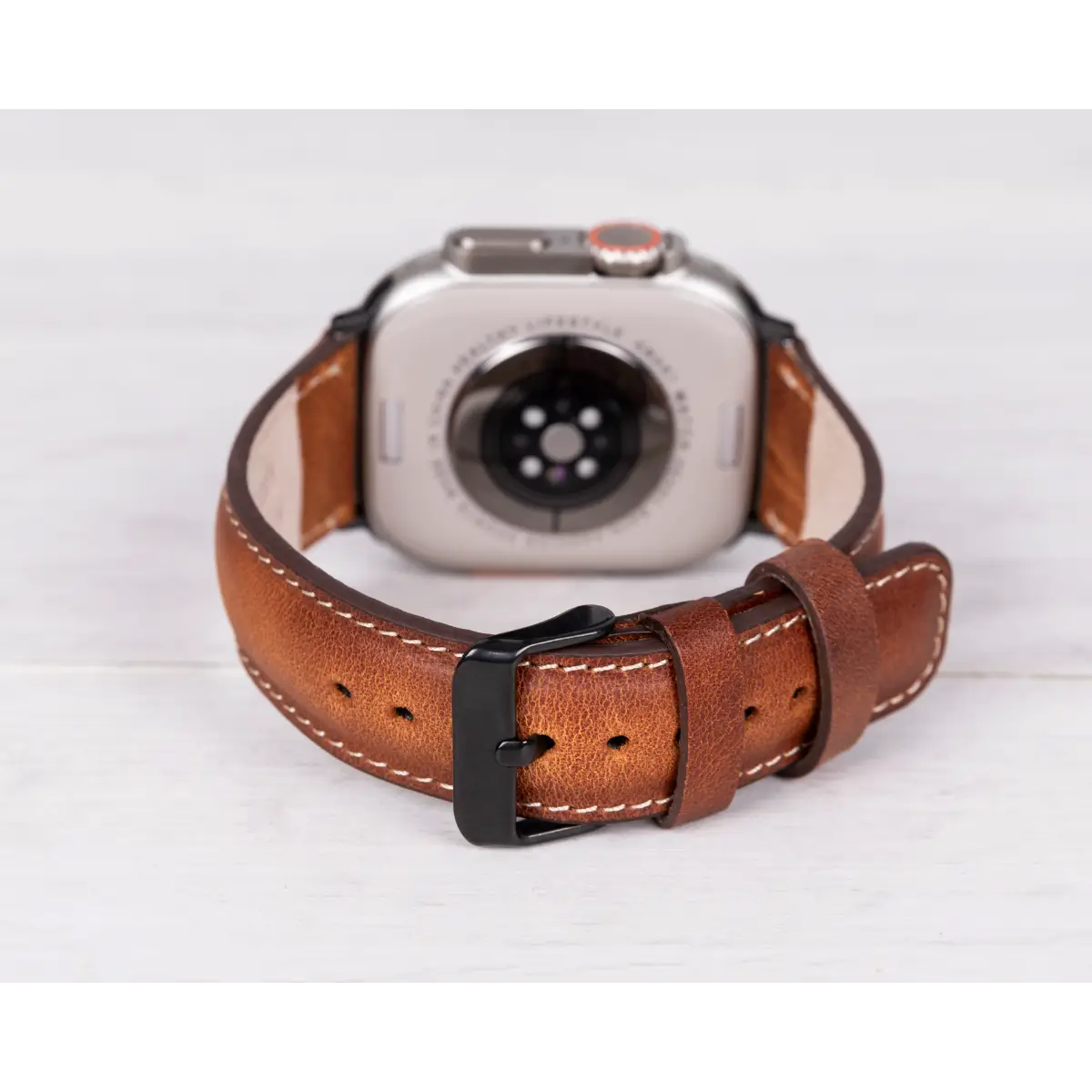 Premium Burnished Brown Leather Strap for Apple Watch - Classic & Stylish Replacement Band for Work, Gym & Everyday Wear