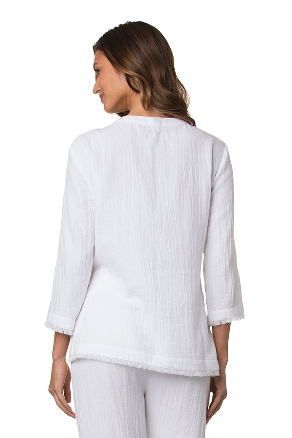 Beachcomber Hip Tunic for Women - Flowy White Summer Tunic Top | Perfect for Beach Vacations, Pool Parties & Casual Outings