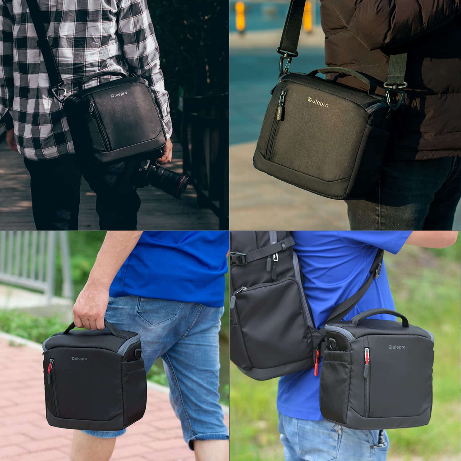Waterproof Anti-Shock DSLR/SLR/Mirrorless Camera Shoulder Bag with Removable Padded Dividers - Compatible with Nikon, Canon, Sony - Perfect for Travel, Hiking & Photography Outdoors