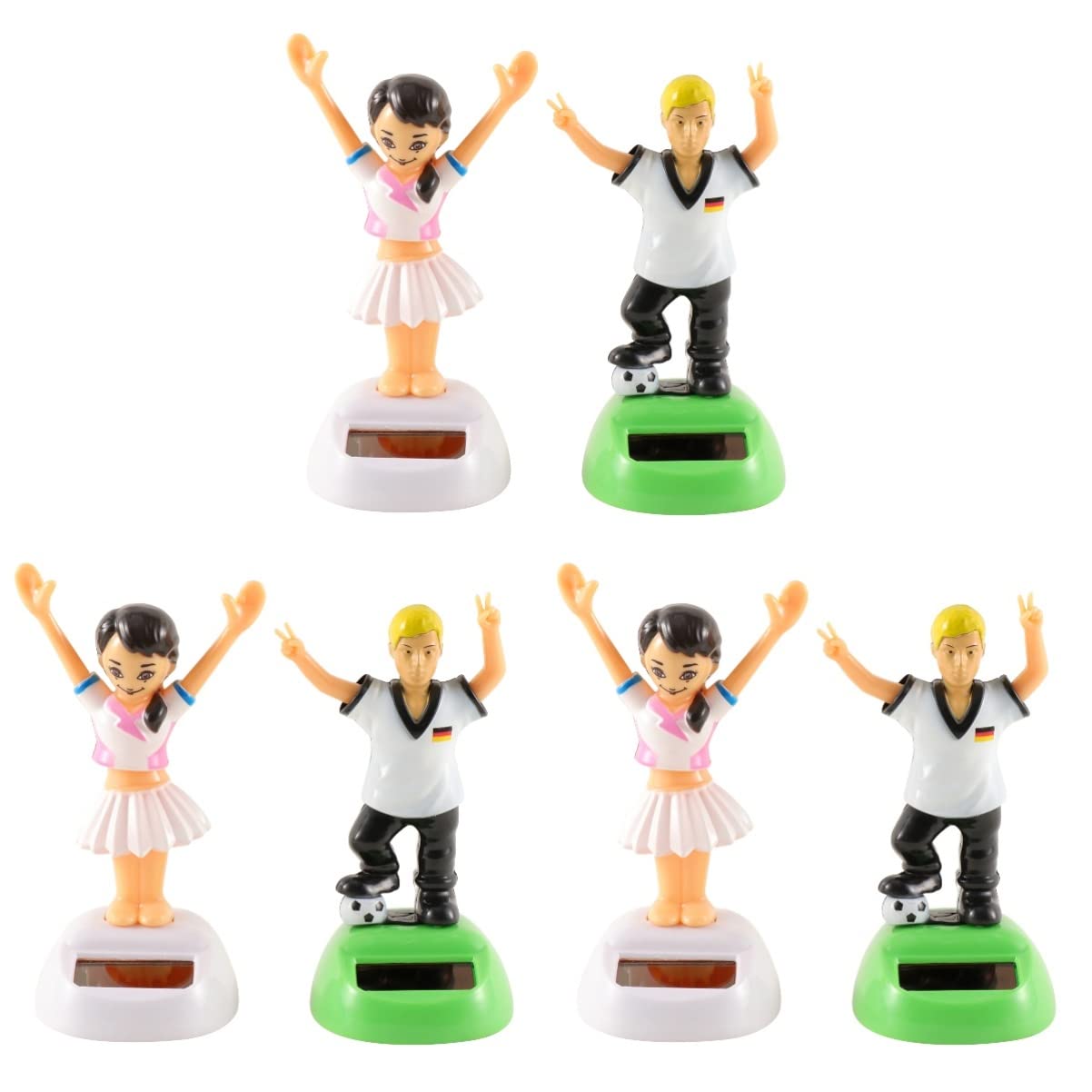 BESTOYARD 3pcs Solar Powered Dancing Dolls - Head Shaking Dashboard Decor for Car, Office & Home - Funny Waving Figures with Solar Panel - Perfect for Dashboard, Desk & Gift Giving