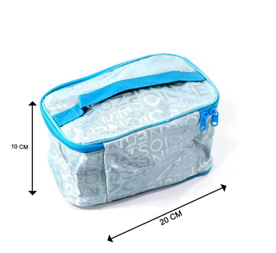 Stylish Small Makeup Bag for Women & Girls - Cute Travel Cosmetic Pouch, Toiletry Organizer (1pc, Blue) - Perfect for Travel, Gym & Daily Essentials Storage
