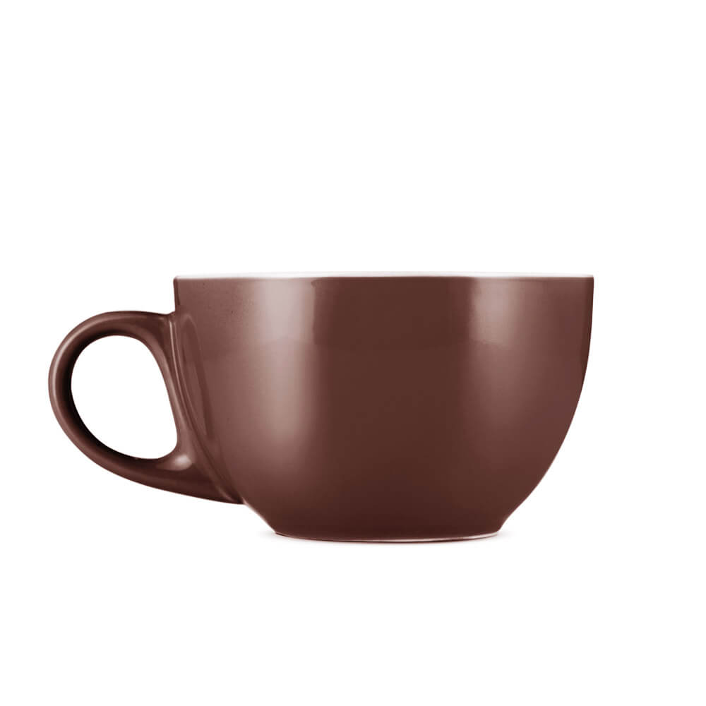 Premium Brown Porcelain Latte Cup & Saucer Set - 8oz/252ml Espresso Coffee Cup for Home, Cafe & Restaurant Use - Durable Ceramic Coffee Cups for Latte, Cappuccino & Hot Beverages