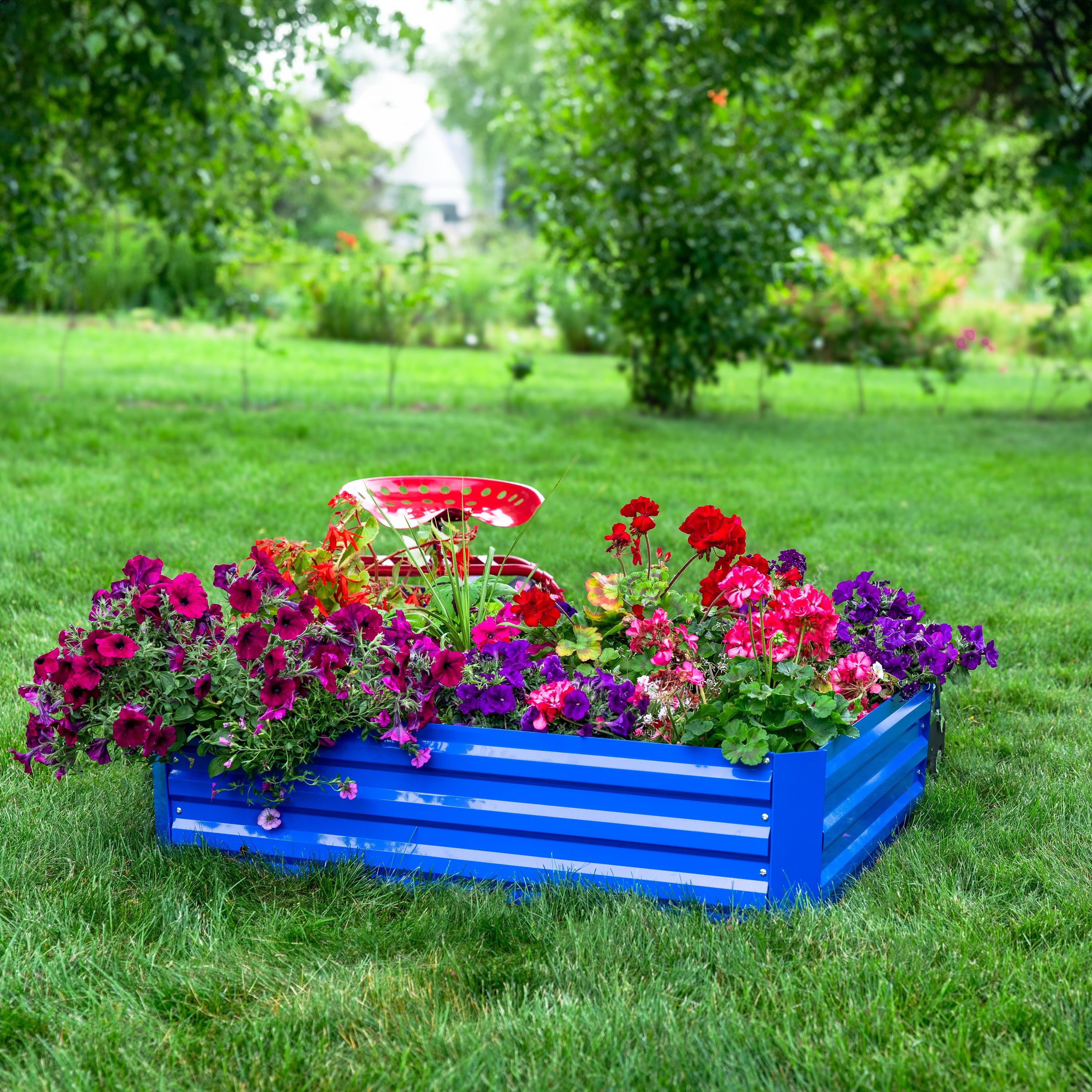 Galvanized Steel Raised Garden Bed Kit - 8x4x1ft Outdoor Planter Box for Vegetables, Herbs & Flowers - Durable Metal Garden Beds for Backyard, Patio & Urban Gardening