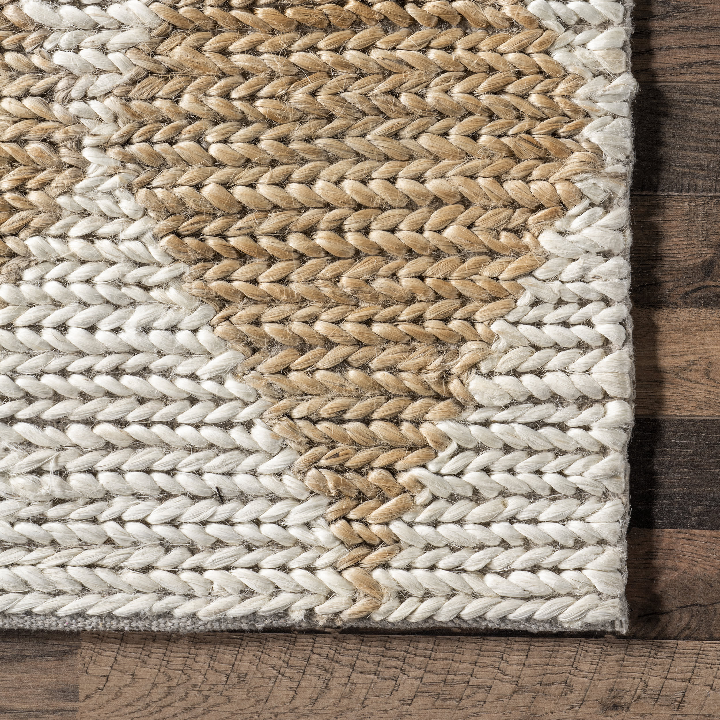 Deja Diamond Jute Trellis Rug - Natural Fiber Bohemian Area Rug for Living Room, Bedroom & Outdoor Spaces