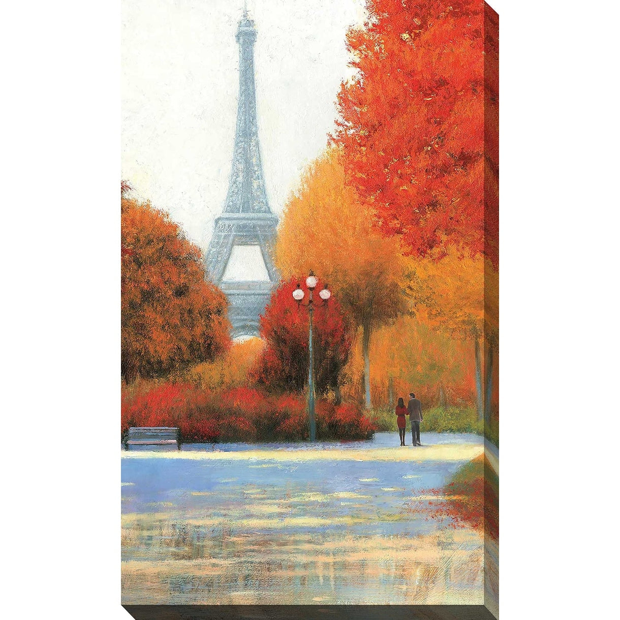 Autumn in Paris Couple Canvas Print - Romantic Wall Art for Living Room, Bedroom & Office Decor