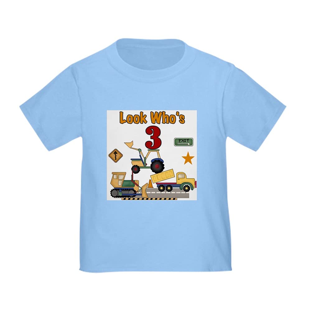 Construction 3rd Birthday Toddler T-Shirt - Cute Building Theme Toddler Tee for Boys & Girls - Perfect for Birthday Parties, Construction Themed Events & Playdates