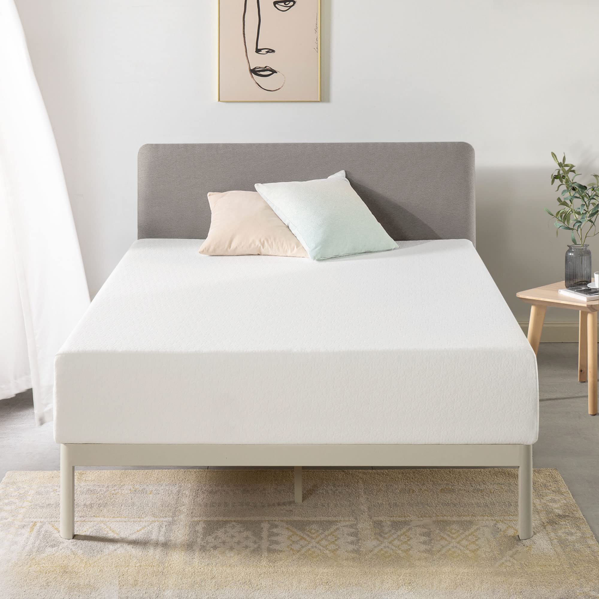14 Inch Queen Mattress in a Box - Green Tea Memory Foam for Pressure Relief & Cool Sleep | Best Affordable Bed for Side Sleepers & Back Pain Relief | Perfect for Guest Rooms & Dorm Beds