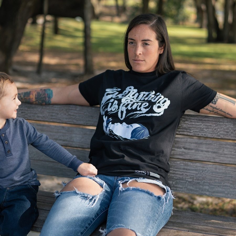 Women's Everything Is Fine Boyfriend Fit T-Shirt - Black | Casual Comfort Tee for Everyday Wear, Lounge & Outings