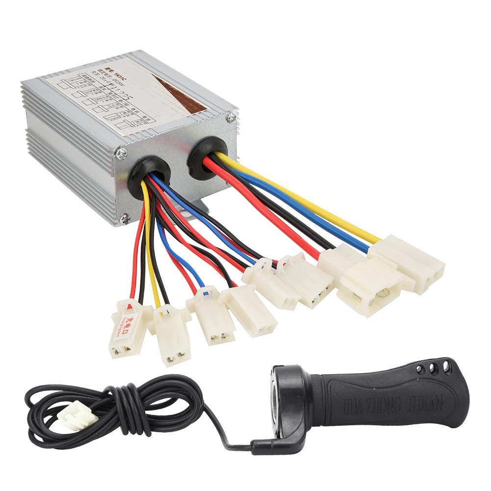 24V 500W Brush E-Bike Controller with Thumb Throttle for Electric Bike Upgrades