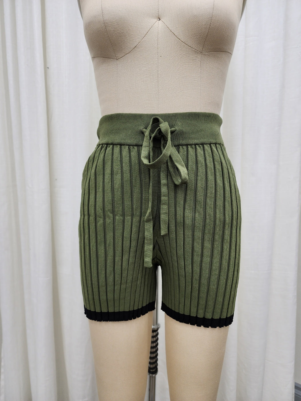 Brooke Ribbed Knit Top and Short Set - Green Nursing Friendly Outfit for Moms | Comfortable Maternity & Nursing Wear for Everyday Use