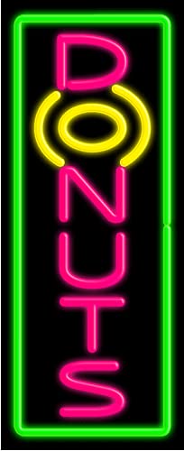 Vintage Donuts Neon Sign - Handcrafted Glass Artwork #10985 | Made in USA | Perfect for Cafe, Bakery & Retro Home Decor