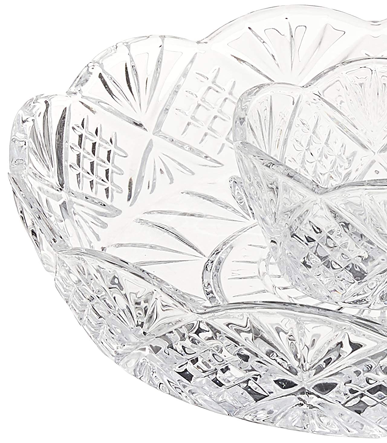 Godinger Silver Crystal Appetizer Serving Platter - Elegant Party Tray for Chips, Dips, Snacks & Hors d'oeuvres | Perfect for Entertaining, Wedding Receptions & Holiday Gatherings