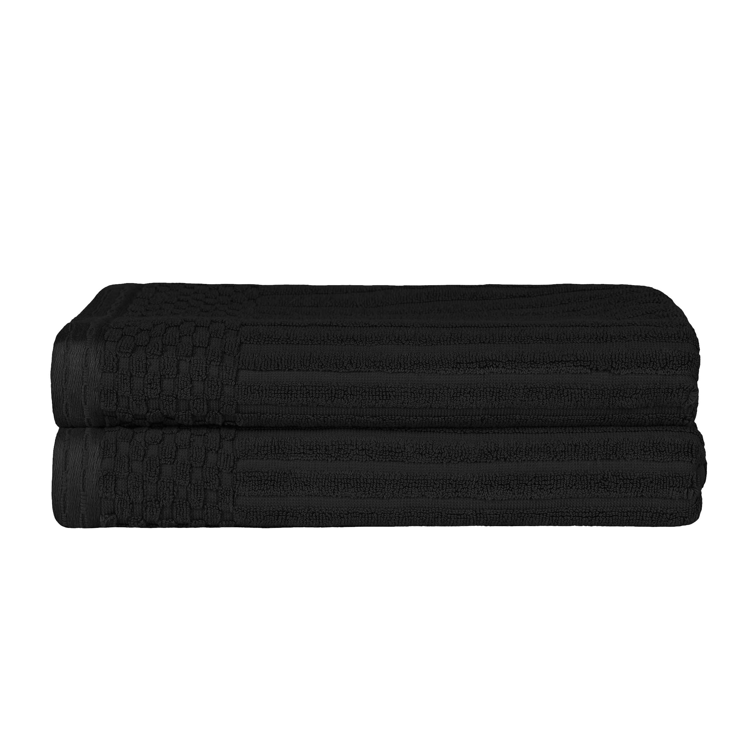 Premium Cotton Ribbed Textured Bath Towel Set - Ultra Absorbent 2-Piece Towel Collection for Spa, Bath & Luxury Home Use